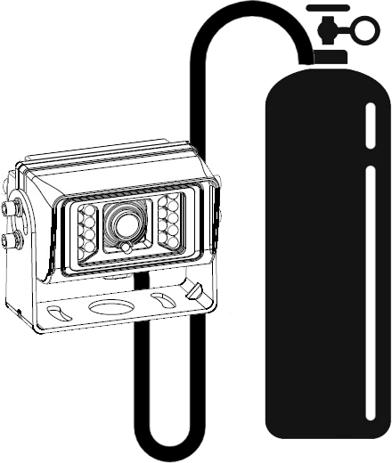 Nitrogen-pressurized rearview cameras