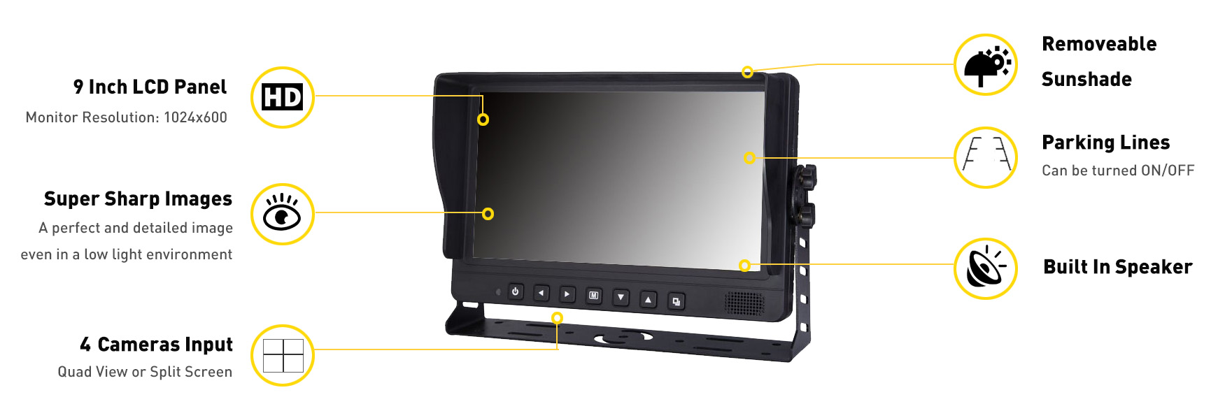 9" backup camera monitor