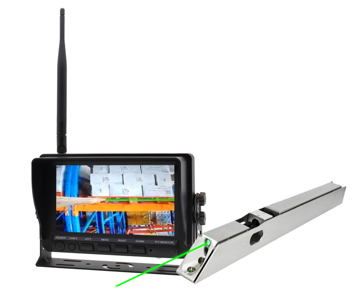 forklift camera with green laser