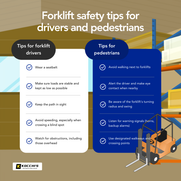 Forklift safety tips for drivers and pedestrian