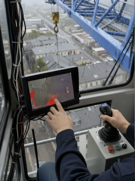 crane camera system with in-cab monitor